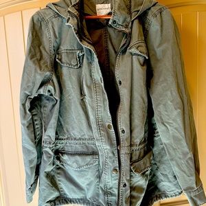 Urbanology Army Olive green multi pockets full zipper long sleeve jacket 2X